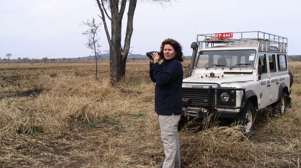 Nathalie Pettorelli in the Serengeti.