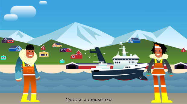 Screenshot of the character selection screen for the Tricky Trawl game