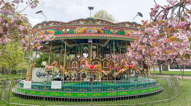 carousel with cherry blossom