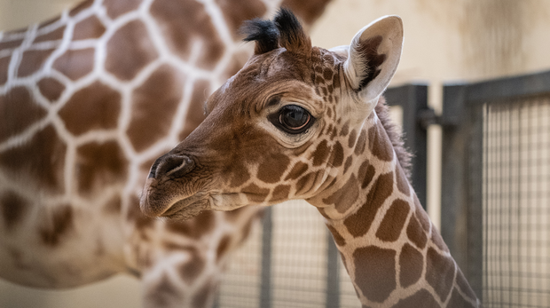 Wilfred the giraffe calf at Whipsnade Zoo