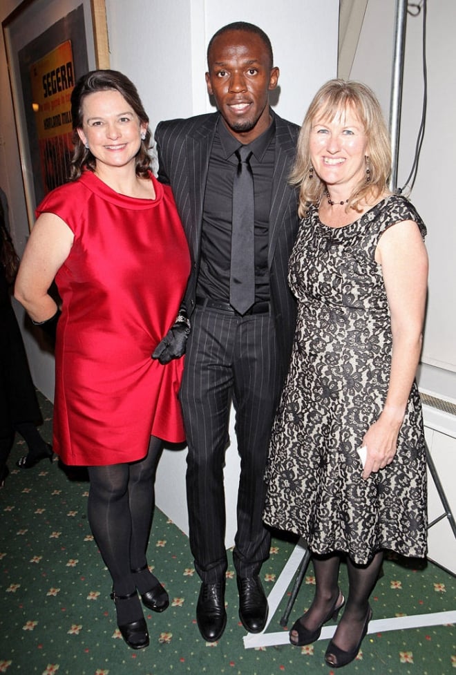 Rosie and Sarah with Usain Bolt