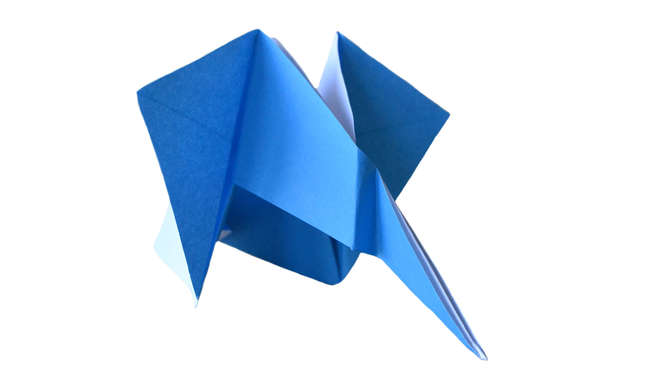 elephant origami in blue