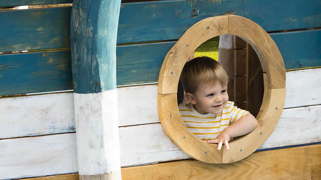 Young boy in Animal Adventure play area at ZSL London Zoo