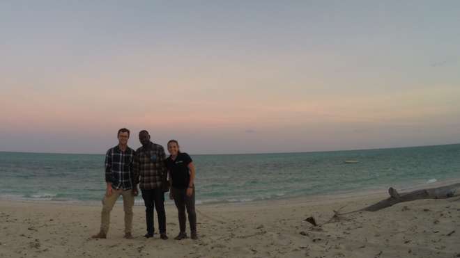 A team photo on the beach