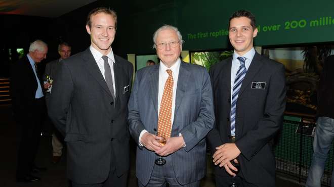 Ben with Jon Bielby and Sir David Attenborough at ZSL Year of the Frog 2008