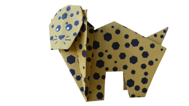 origami folded cheetah