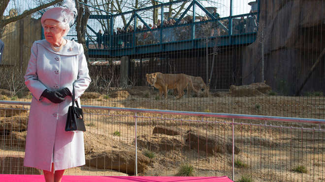 the queen at London Zoo