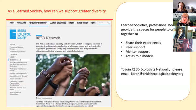 Screenshot from Karen Devine's talk at Science Communication to boost diversity in STEM symposium