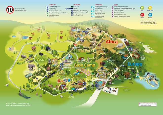 Map of ZSL Whipsnade Zoo April 2022