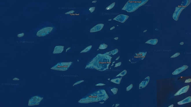 satelite image of coral reefs