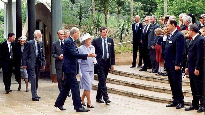 Queen opening Tiny Giants with Prince Phillip